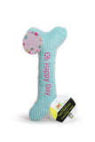 HuggleHounds Oh Happy Day Bone Dog Toy