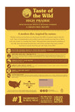 Taste of the Wild High Prairie Dry Dog Food Back of Bag