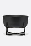 Waggo Simple Solid Matte Black Dog Bowl and Stand