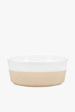 Waggo Textured Dipper White Ceramic Dog Bowl